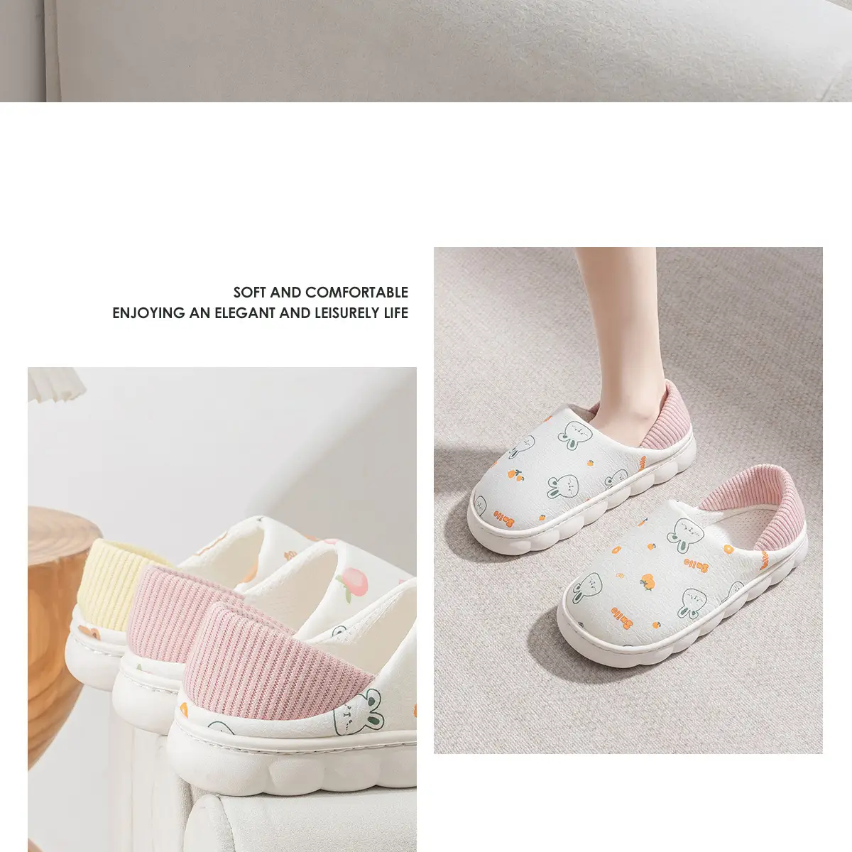 Cute Cartoon Slippers Women's Cotton Postpartum Shoes — feature 19