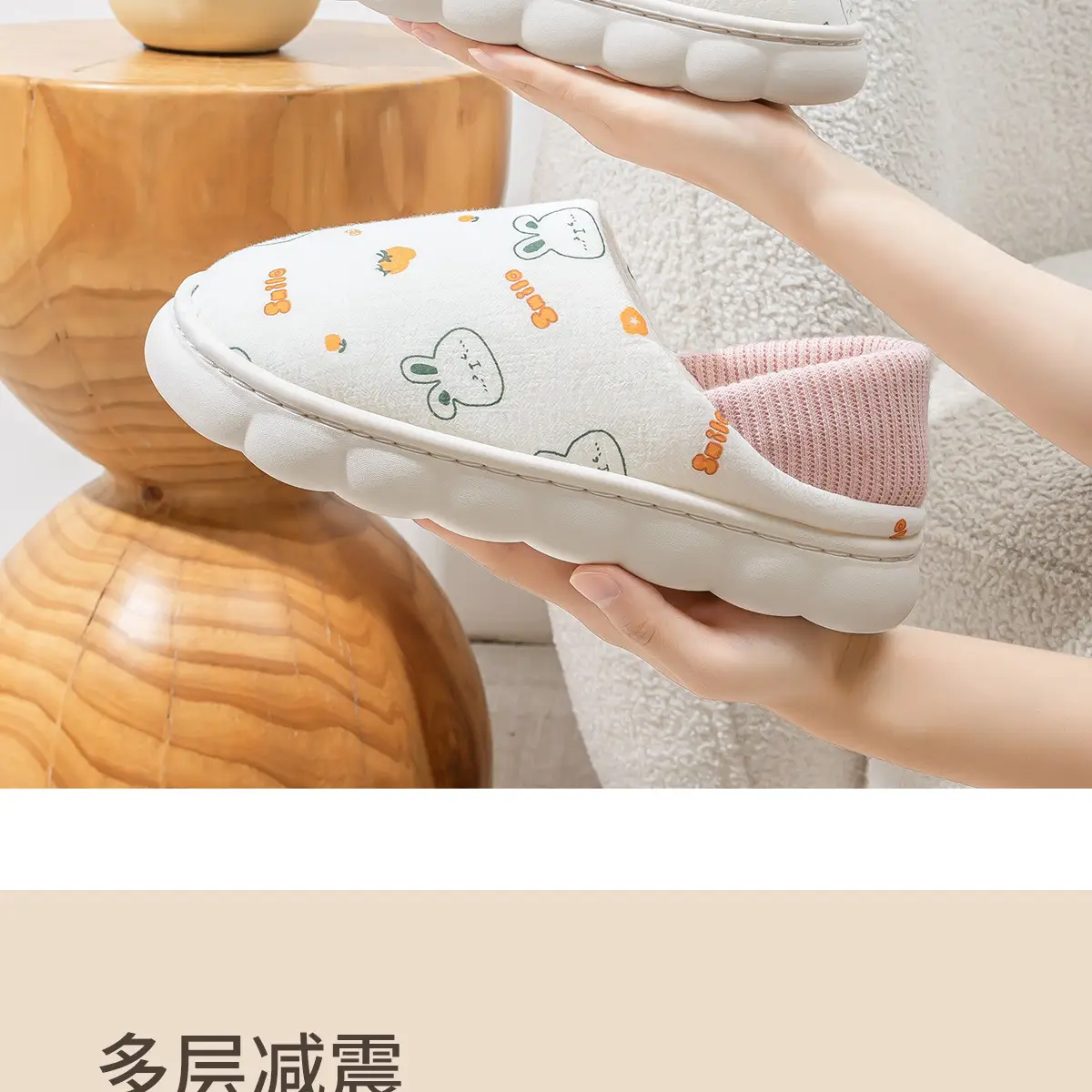 Cute Cartoon Slippers Women's Cotton Postpartum Shoes — feature 6