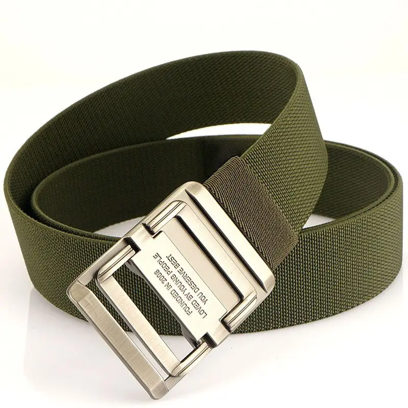 Men's Elastic Woven Tactical Belt with Double Ring Buckle — feature 21