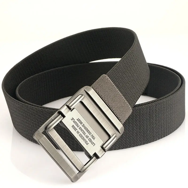 Men's Elastic Woven Tactical Belt with Double Ring Buckle — feature 22