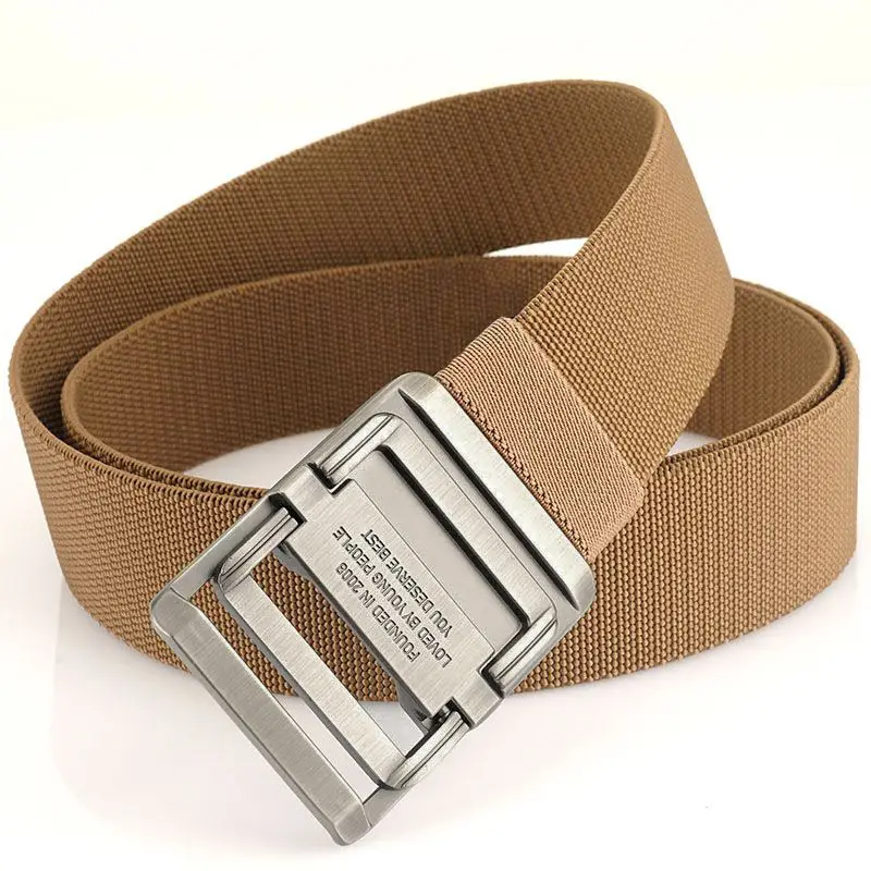 Men's Elastic Woven Tactical Belt with Double Ring Buckle — feature 23