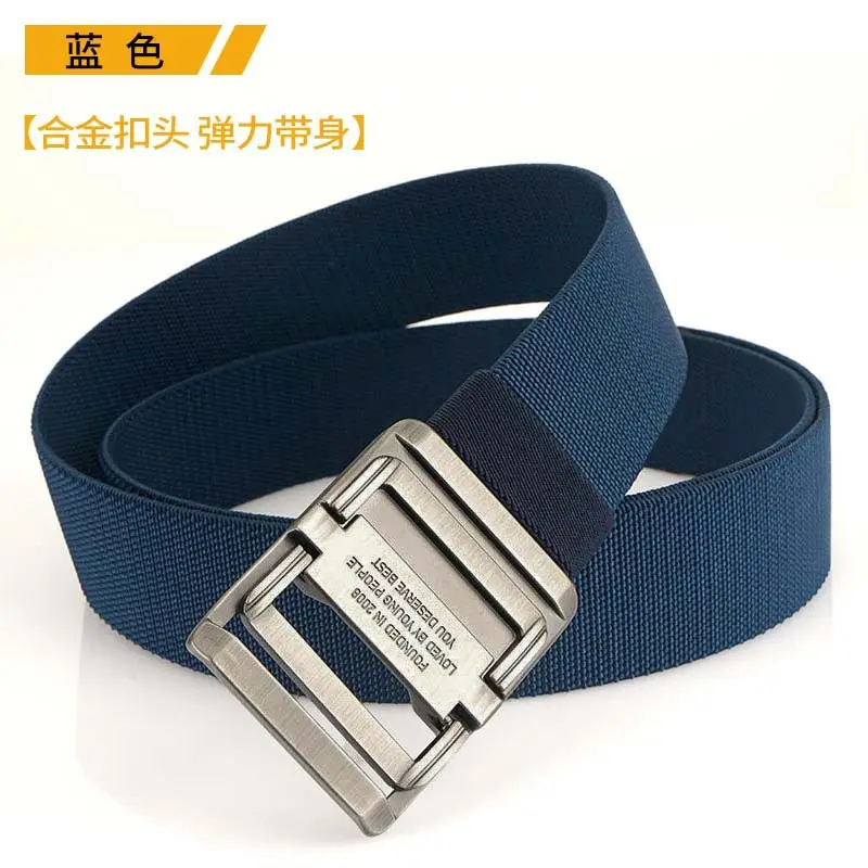 Men's Elastic Woven Tactical Belt with Double Ring Buckle - Image 3
