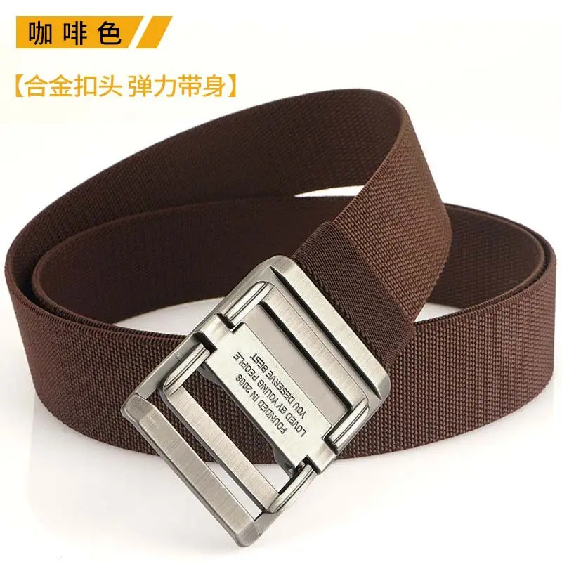 Men's Elastic Woven Tactical Belt with Double Ring Buckle - Image 6