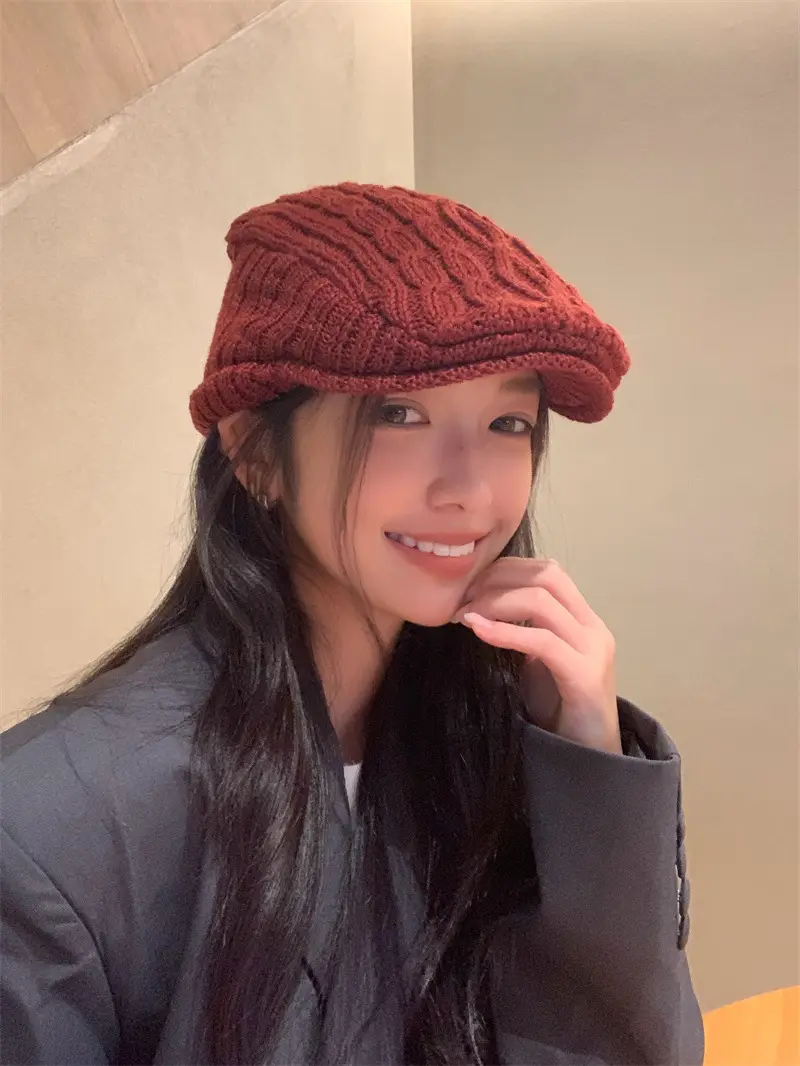 Women Knitted Wool Hat Winter Warm Ear Protection Beret — feature 10