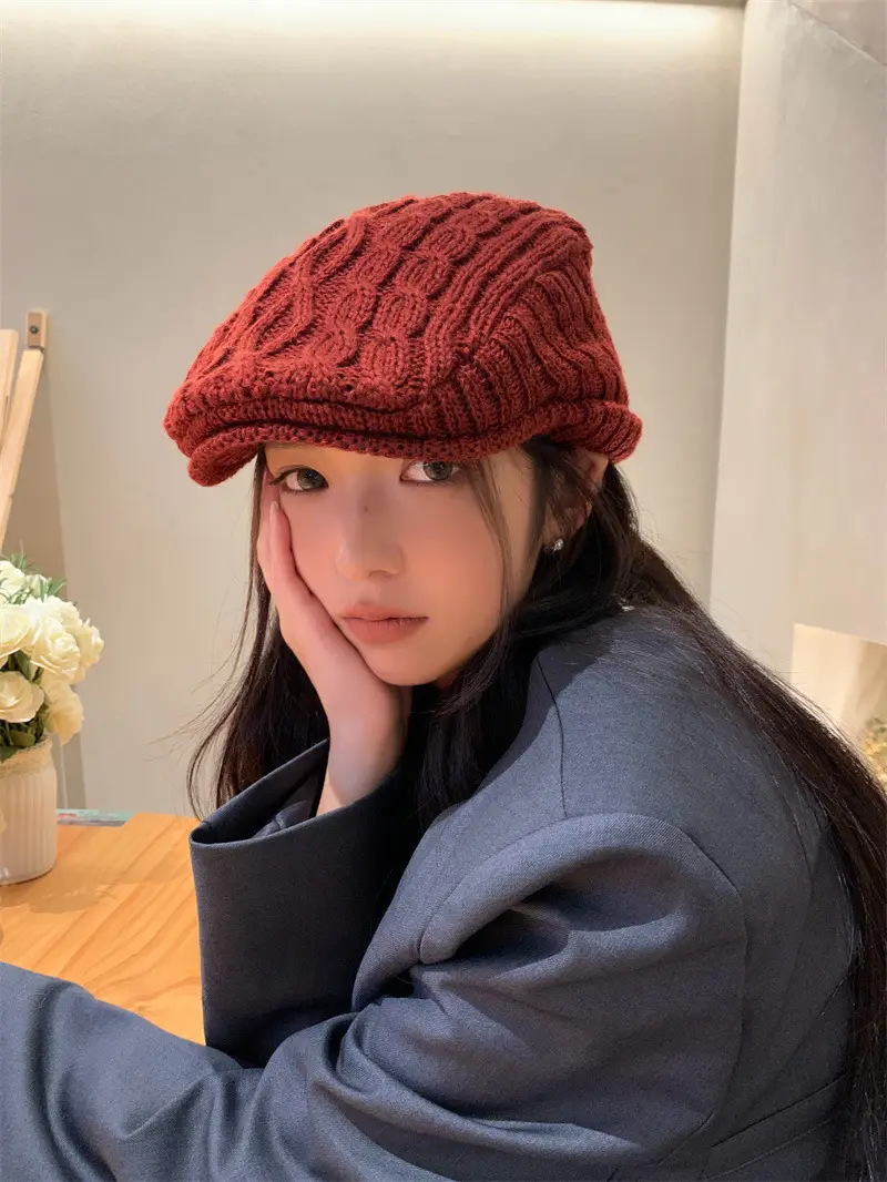 Women Knitted Wool Hat Winter Warm Ear Protection Beret — feature 11