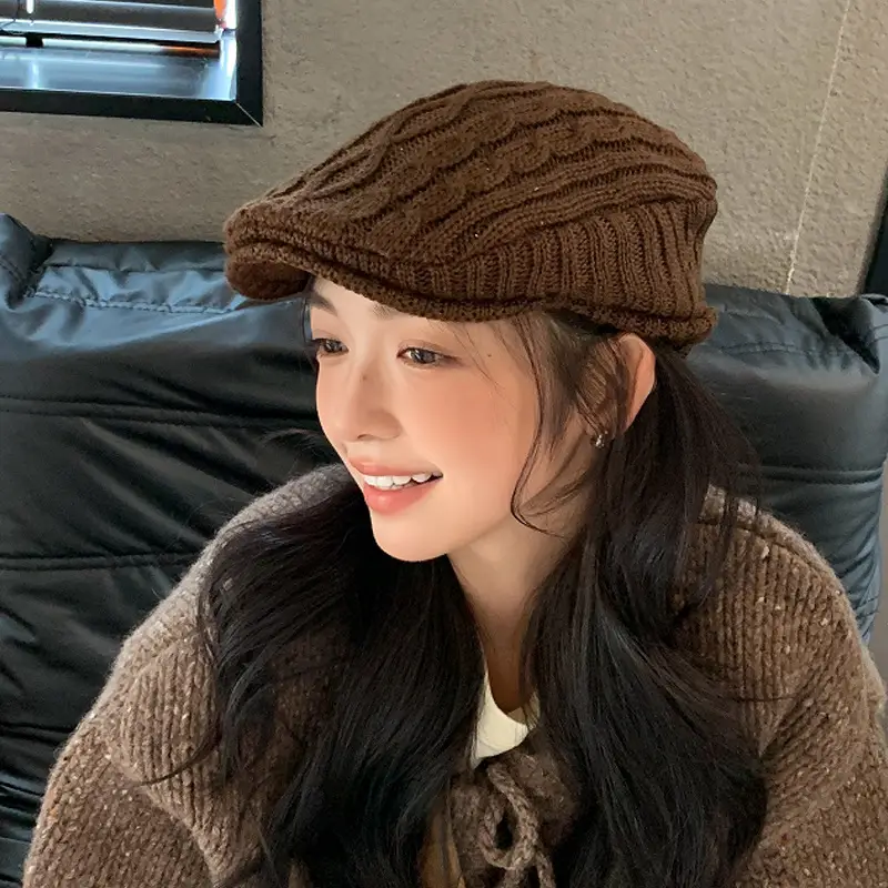 Women Knitted Wool Hat Winter Warm Ear Protection Beret - Image 4
