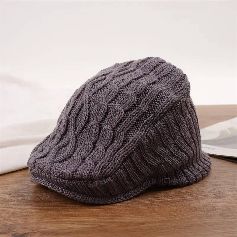 Women Knitted Wool Hat Winter Warm Ear Protection Beret - Image 5
