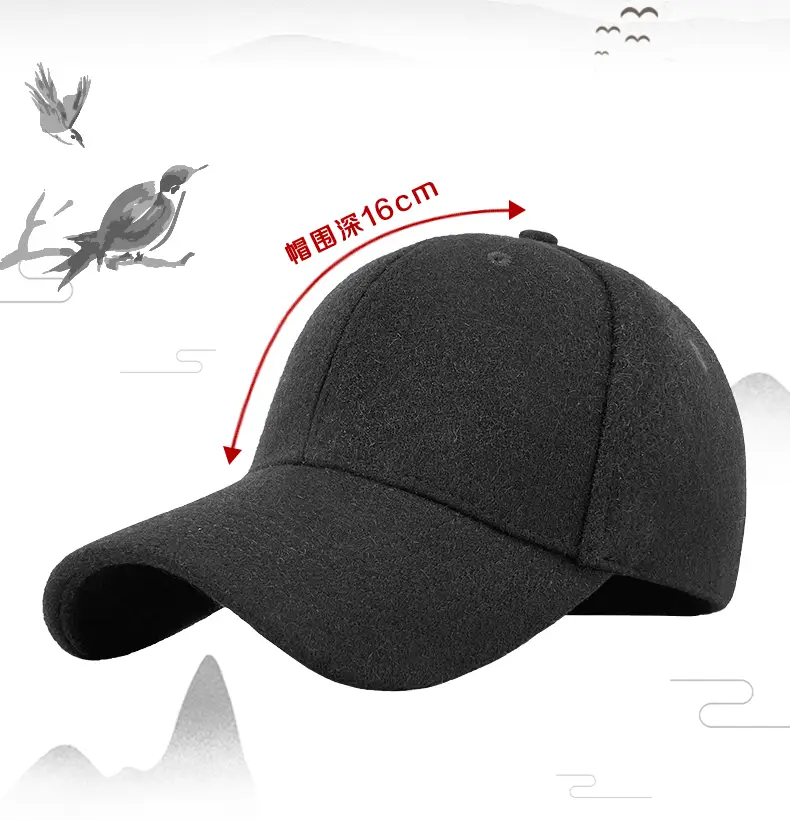 Winter Woolen Fleece Baseball Cap for Men Women — feature 14