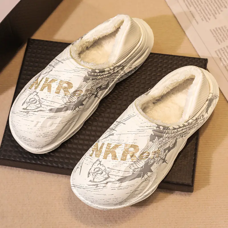 2025 MKR Black Winter Slippers for Men