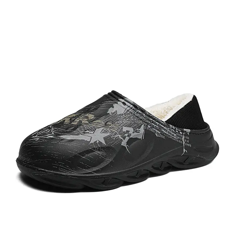 2025 MKR Black Winter Slippers for Men