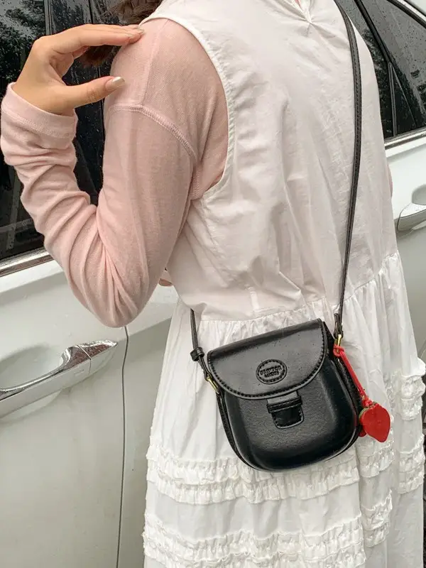 Red Crossbody Phone Bag for Women with Strawberry Tassel - Image 5