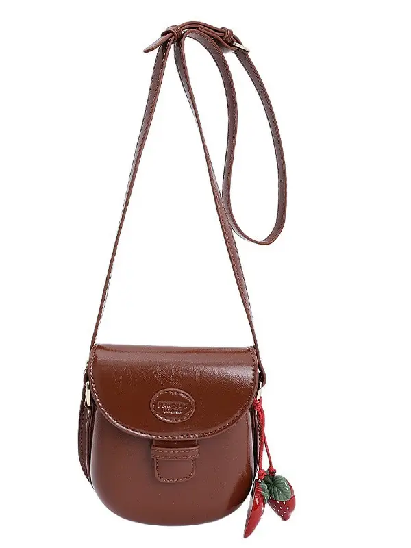 Red Crossbody Phone Bag for Women with Strawberry Tassel - Image 8