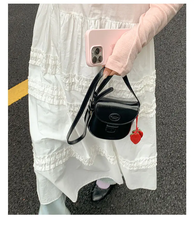 Red Crossbody Phone Bag for Women with Strawberry Tassel — feature 16