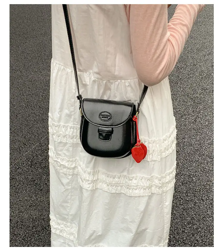 Red Crossbody Phone Bag for Women with Strawberry Tassel — feature 17