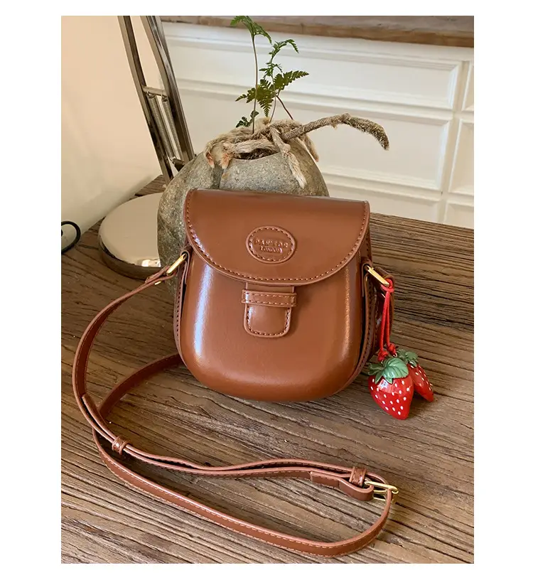 Red Crossbody Phone Bag for Women with Strawberry Tassel - Image 2