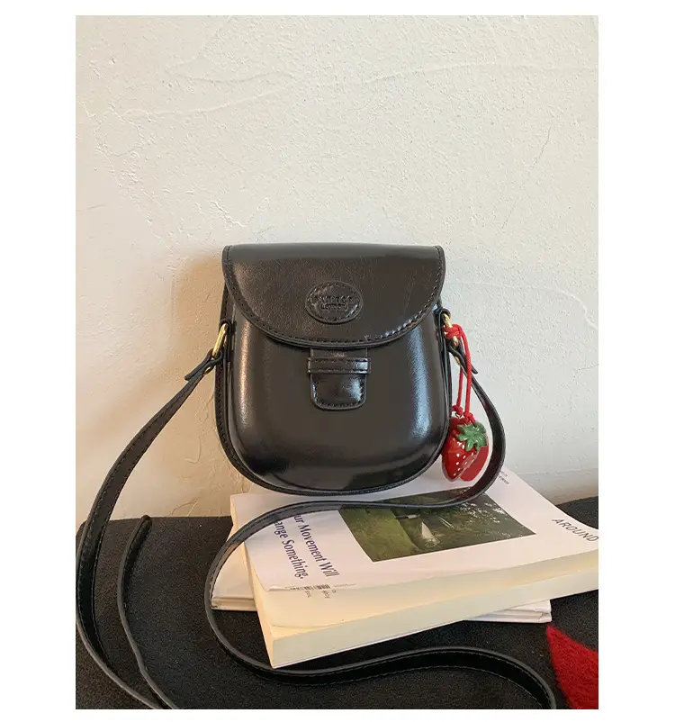 Red Crossbody Phone Bag for Women with Strawberry Tassel - Image 3