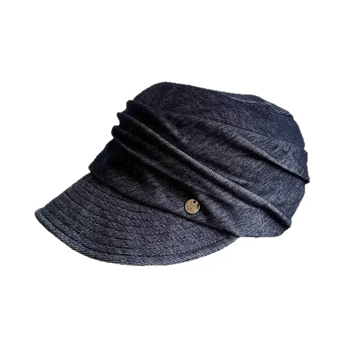 Japanese Retro Pleated Denim Hat for Women Large - Image 6