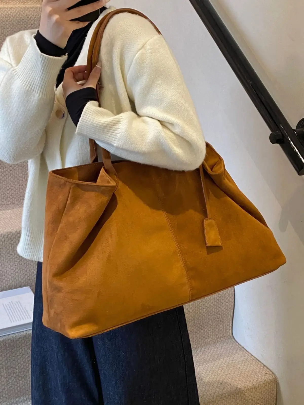 Brown Cross-Border Tote Bag for Women Large Capacity - Image 6