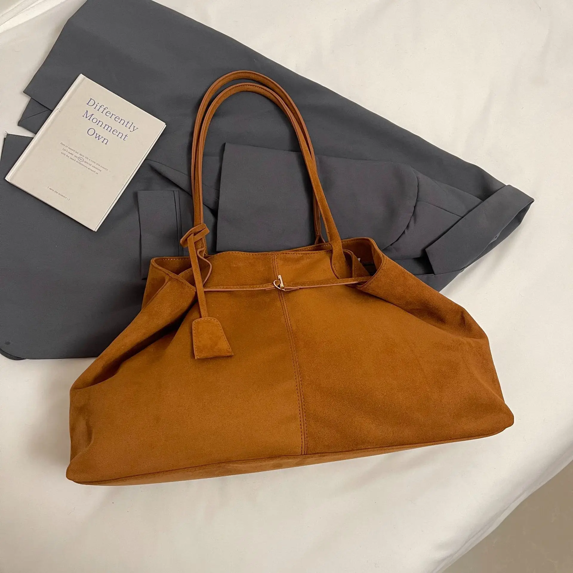 Brown Cross-Border Tote Bag for Women Large Capacity - Image 2