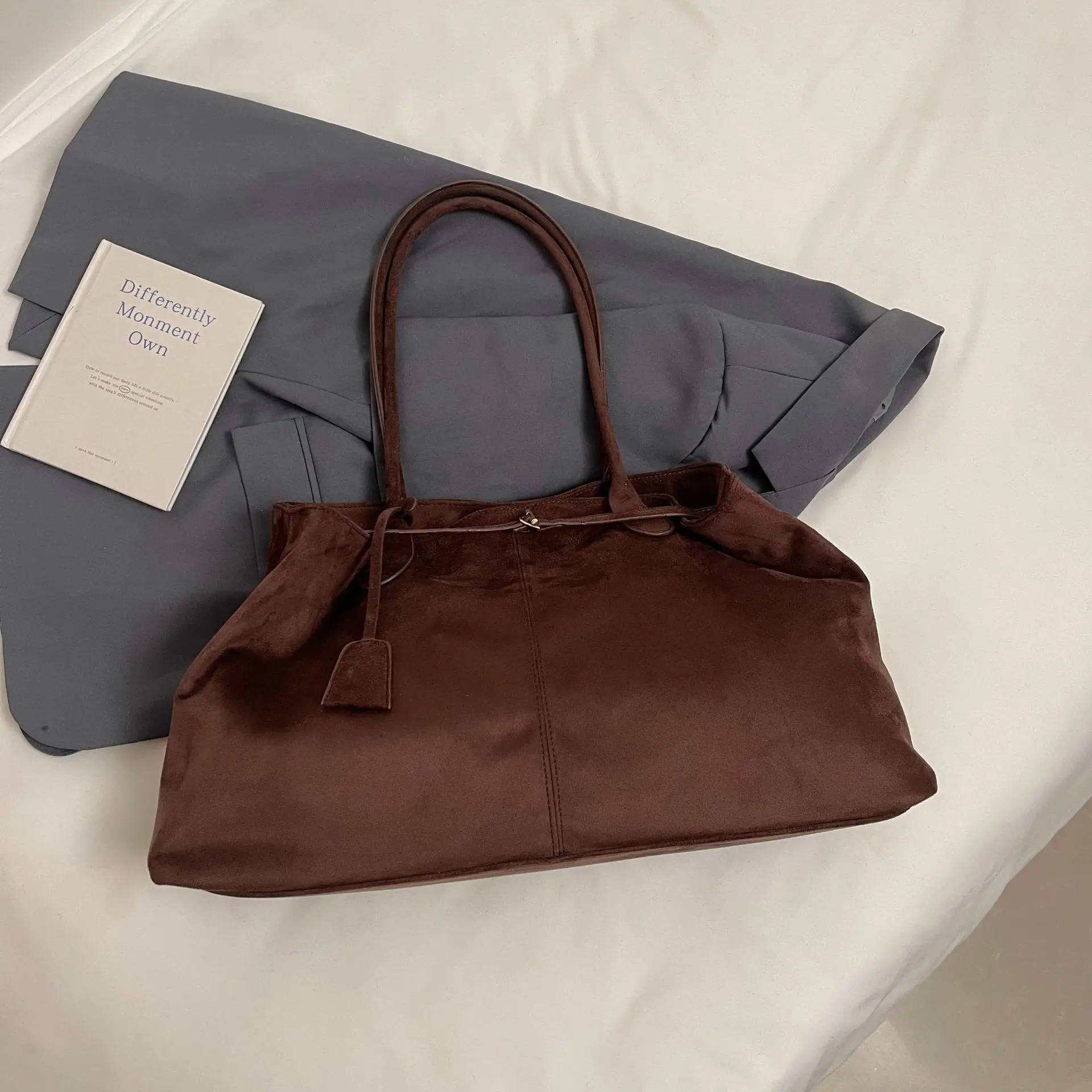Brown Cross-Border Tote Bag for Women Large Capacity - Image 3