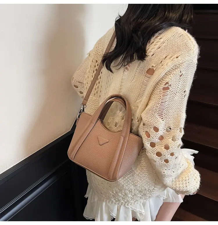 Women's Tan Textured Shoulder Bag 2026 New Trendy — feature 29