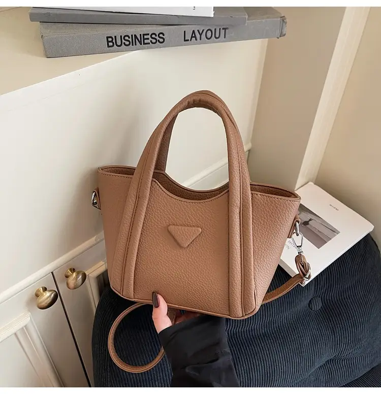 Women's Tan Textured Shoulder Bag 2026 New Trendy — feature 38