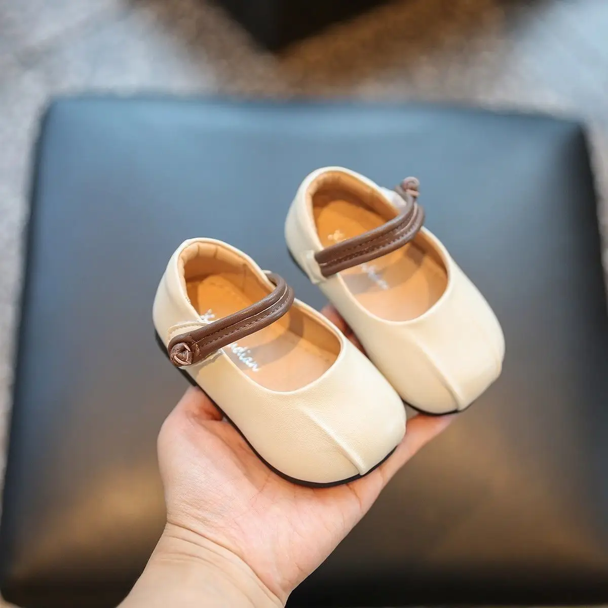Girls Leather Flats Baby Princess Shoes Soft Sole