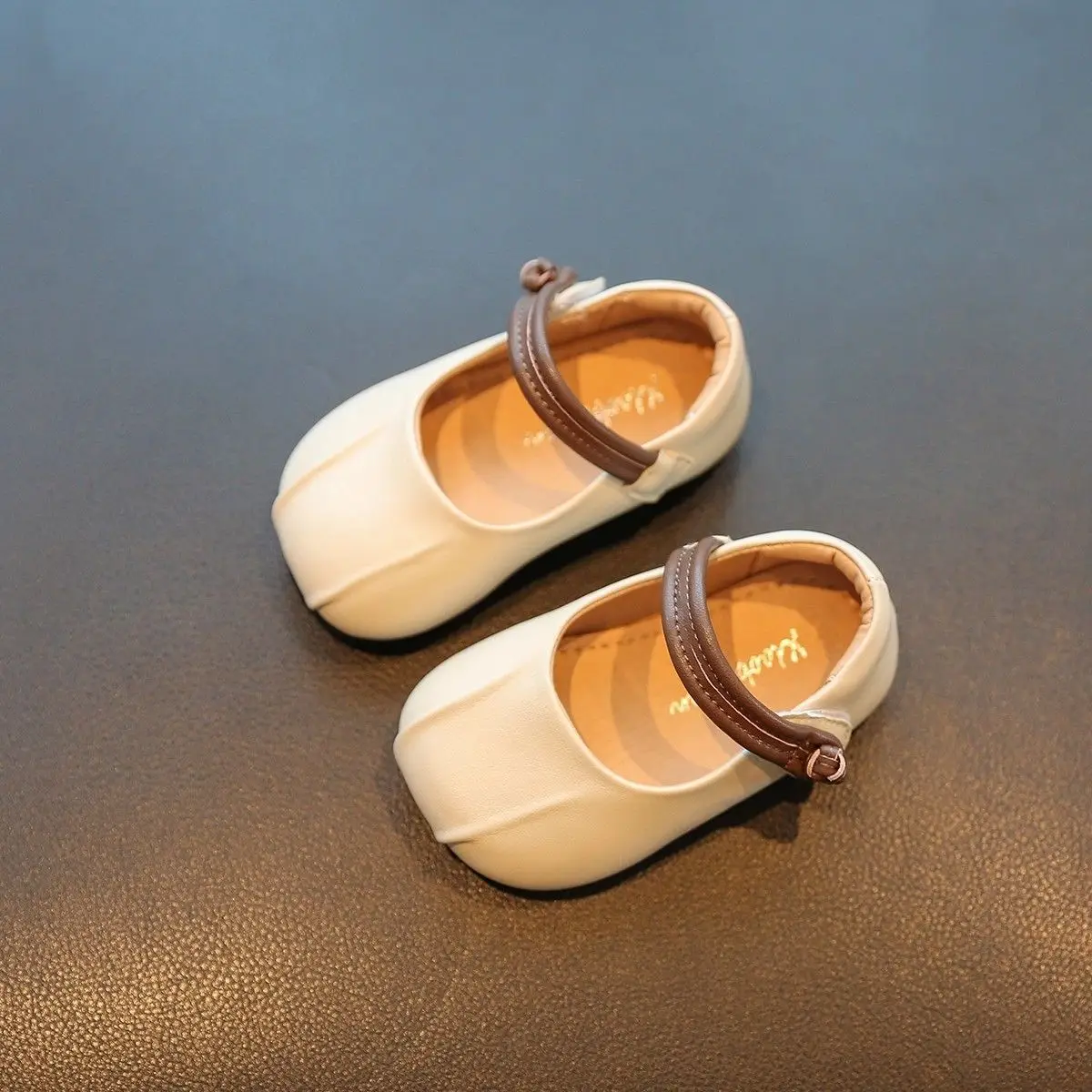 Girls Leather Flats Baby Princess Shoes Soft Sole