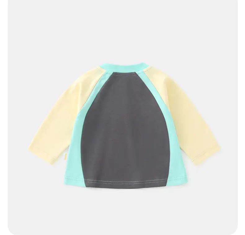 Duuduu Kids T-Shirt Cotton Long Sleeve Grey Black Blue — feature 13