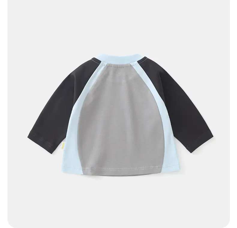 Duuduu Kids T-Shirt Cotton Long Sleeve Grey Black Blue — feature 25