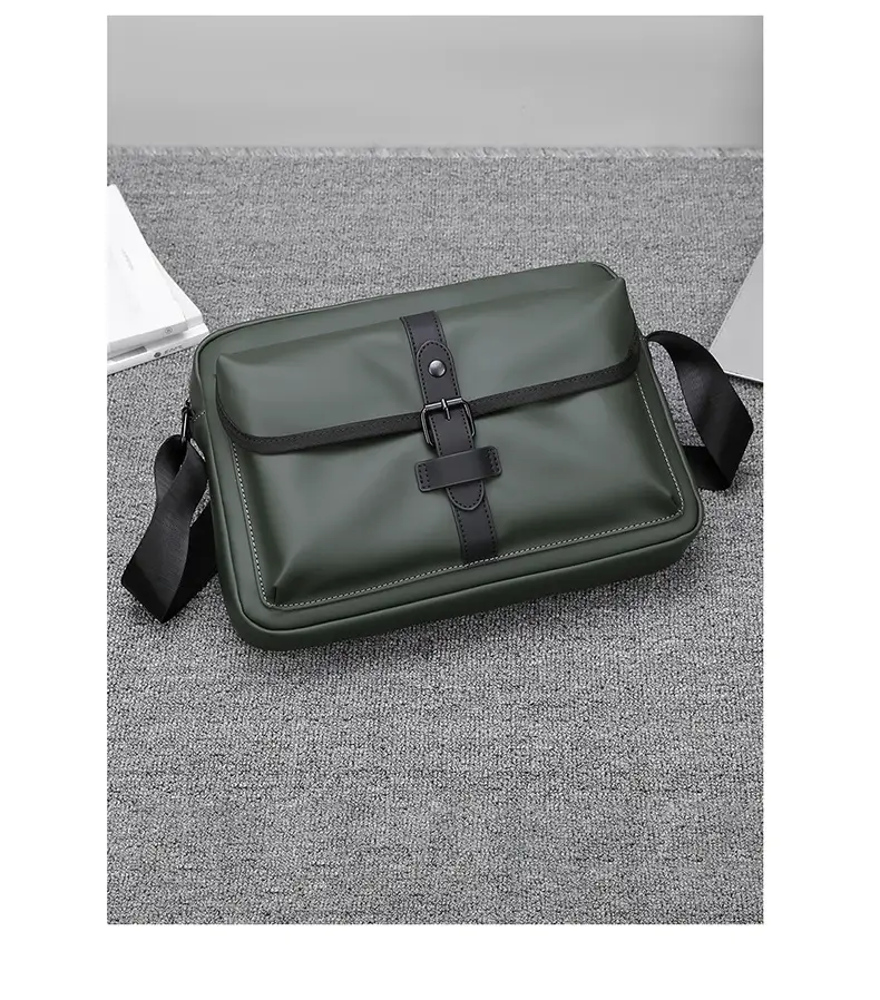 Men's Black Shoulder Crossbody Messenger Bag Lightweight Nylon — feature 21