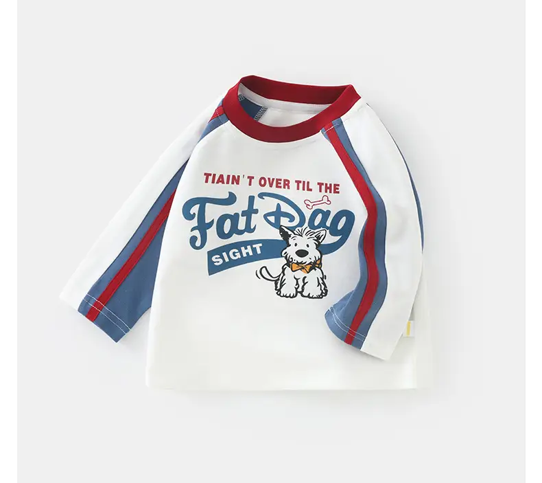 Duuduu Kids Long Sleeve T-Shirt White Red Blue — feature 12