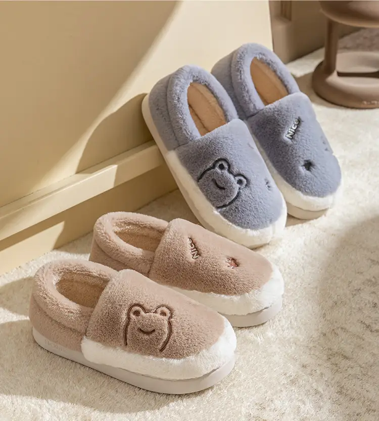 Indoor Warm Plush Cotton Slippers for Men Women Winter — feature 10