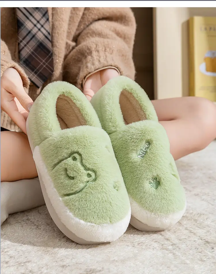 Indoor Warm Plush Cotton Slippers for Men Women Winter — feature 22
