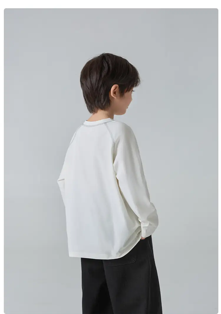 Haima Kids Cotton Long Sleeve T-Shirt White Sportswear — feature 11