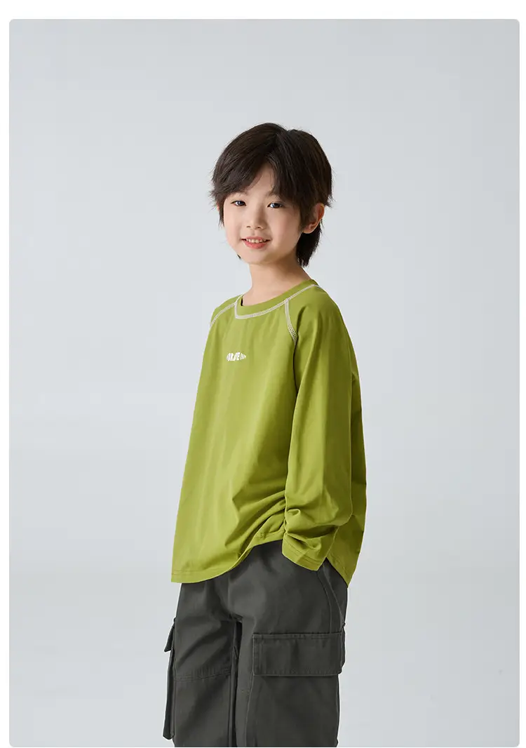 Haima Kids Cotton Long Sleeve T-Shirt White Sportswear — feature 13