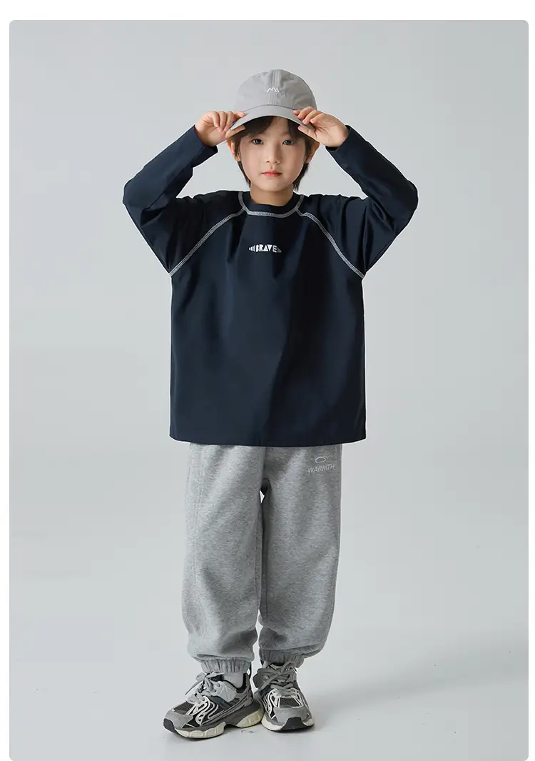 Haima Kids Cotton Long Sleeve T-Shirt White Sportswear — feature 15