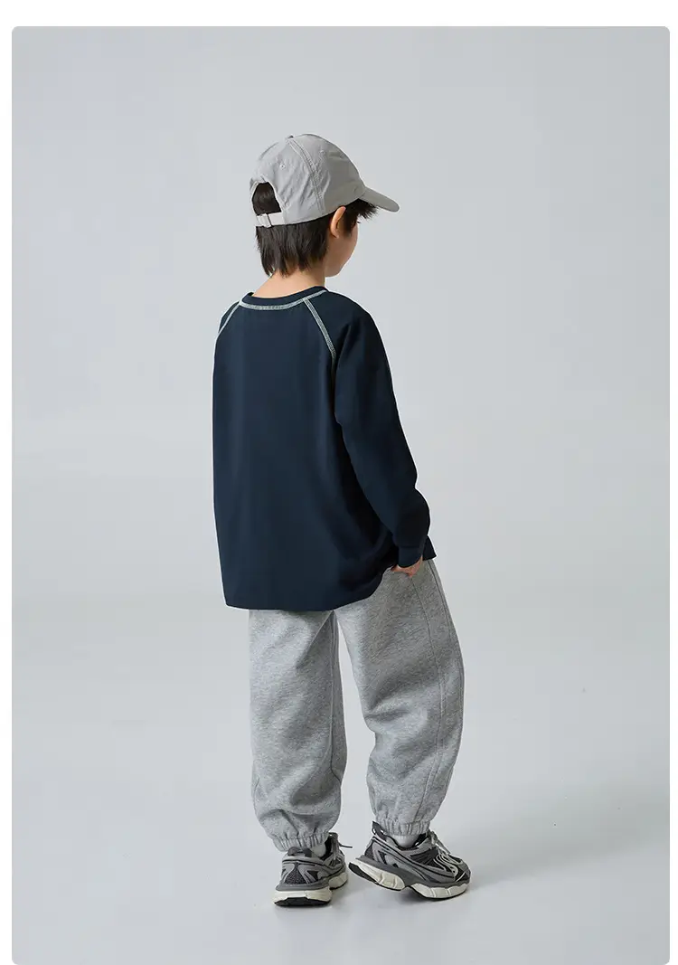 Haima Kids Cotton Long Sleeve T-Shirt White Sportswear — feature 17
