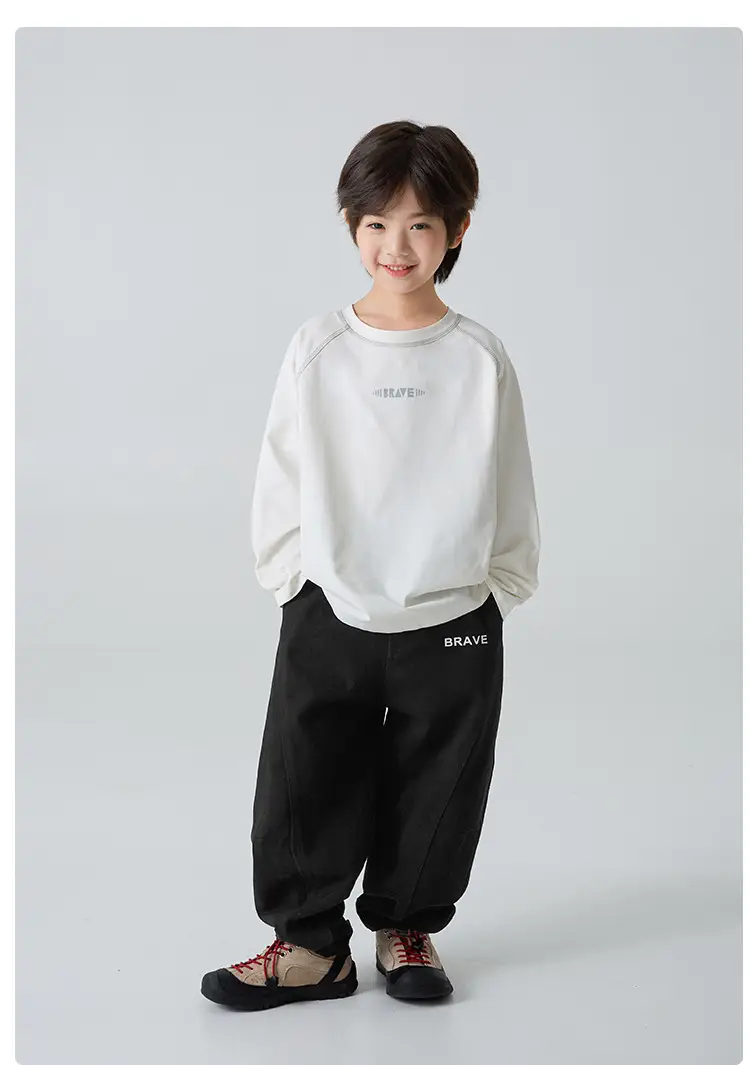 Haima Kids Cotton Long Sleeve T-Shirt White Sportswear — feature 9