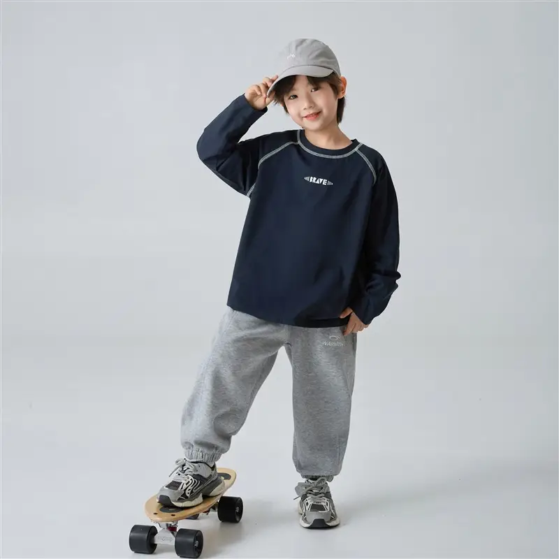 Haima Kids Cotton Long Sleeve T-Shirt White Sportswear - Image 3