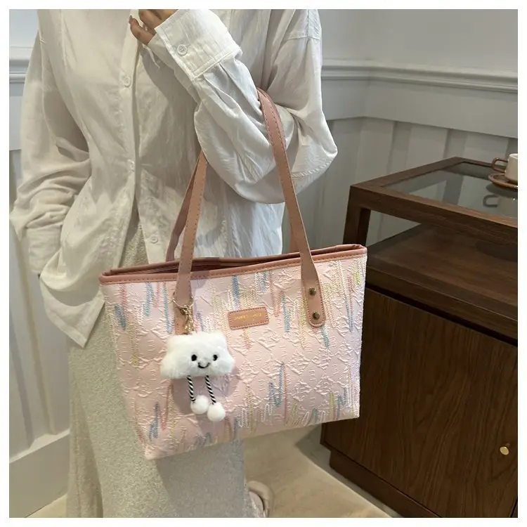 Cute Teddy Bear Design Large Capacity Women's Tote Bag — feature 19