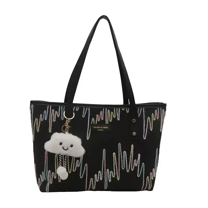 Cute Teddy Bear Design Large Capacity Women's Tote Bag - Image 3