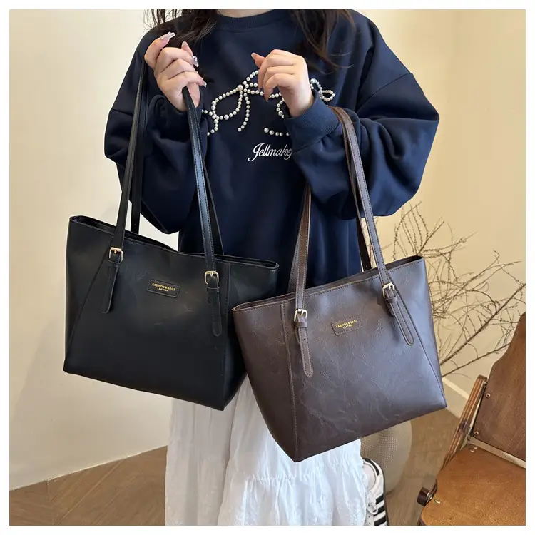 Trendy Brown Large Capacity Tote Bag for Women — feature 9