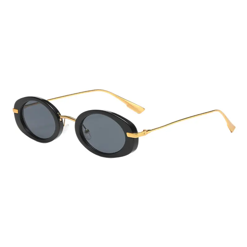 Oval Retro Sunglasses with Gold Frame & UV400 - Image 12