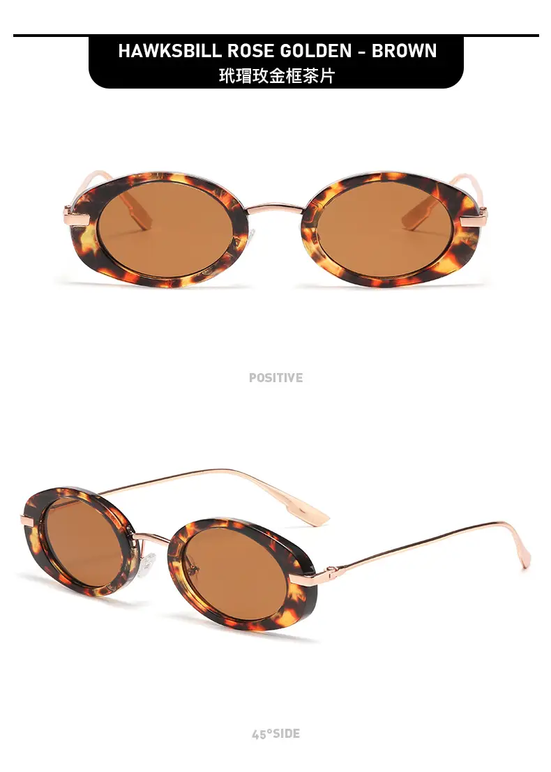 Oval Retro Sunglasses with Gold Frame & UV400 — feature 11