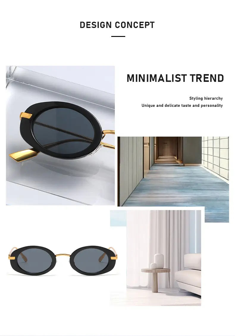 Oval Retro Sunglasses with Gold Frame & UV400 — feature 2