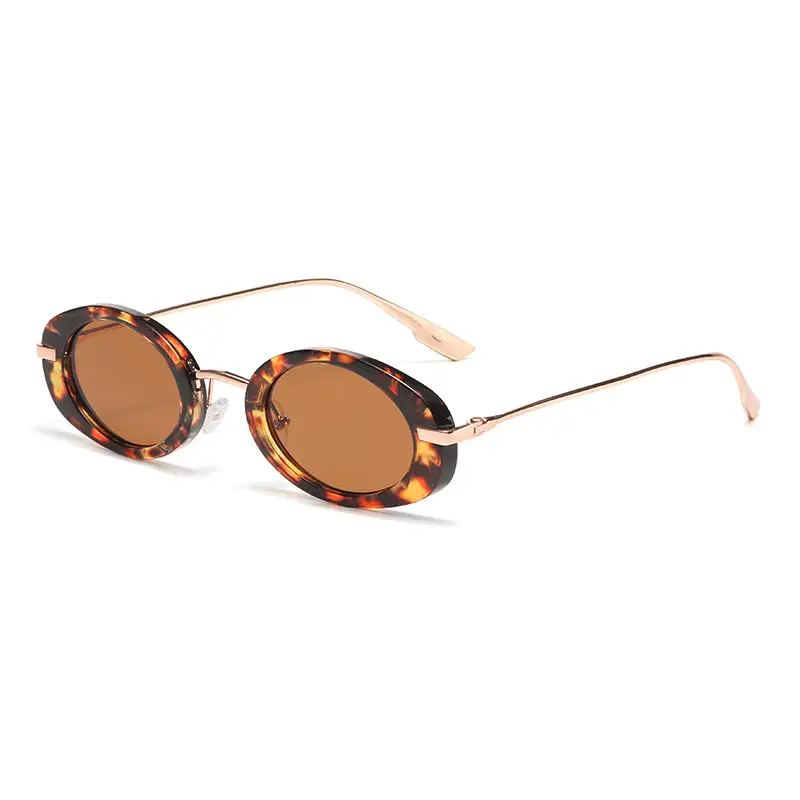 Oval Retro Sunglasses with Gold Frame & UV400 - Image 4