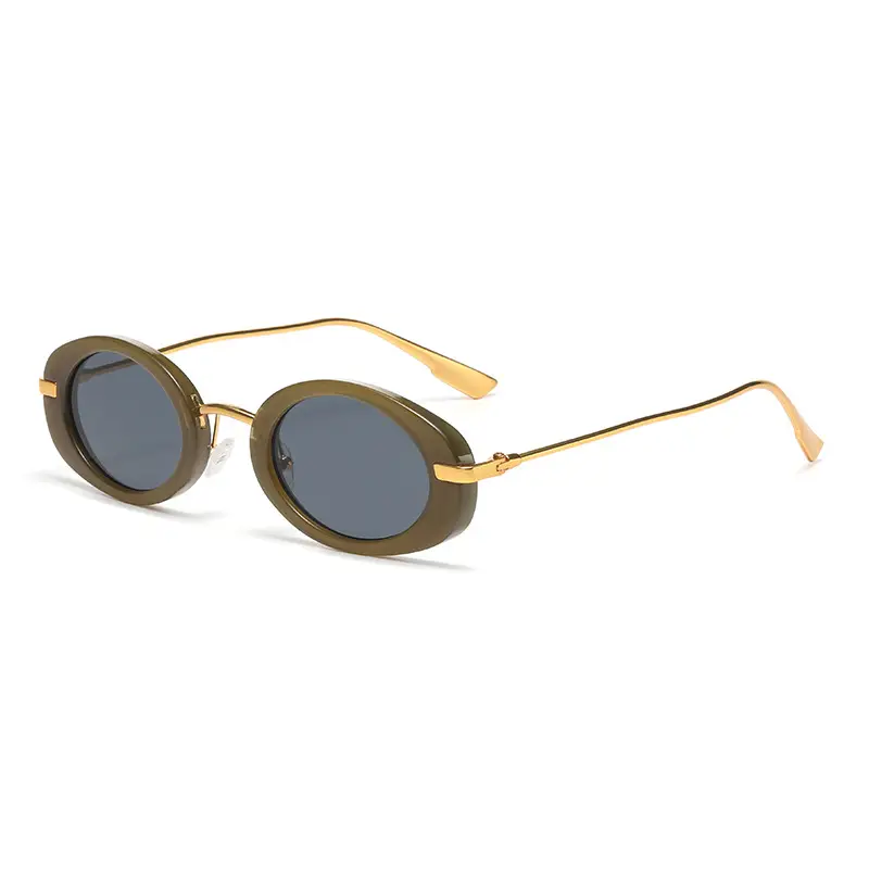 Oval Retro Sunglasses with Gold Frame & UV400 - Image 5