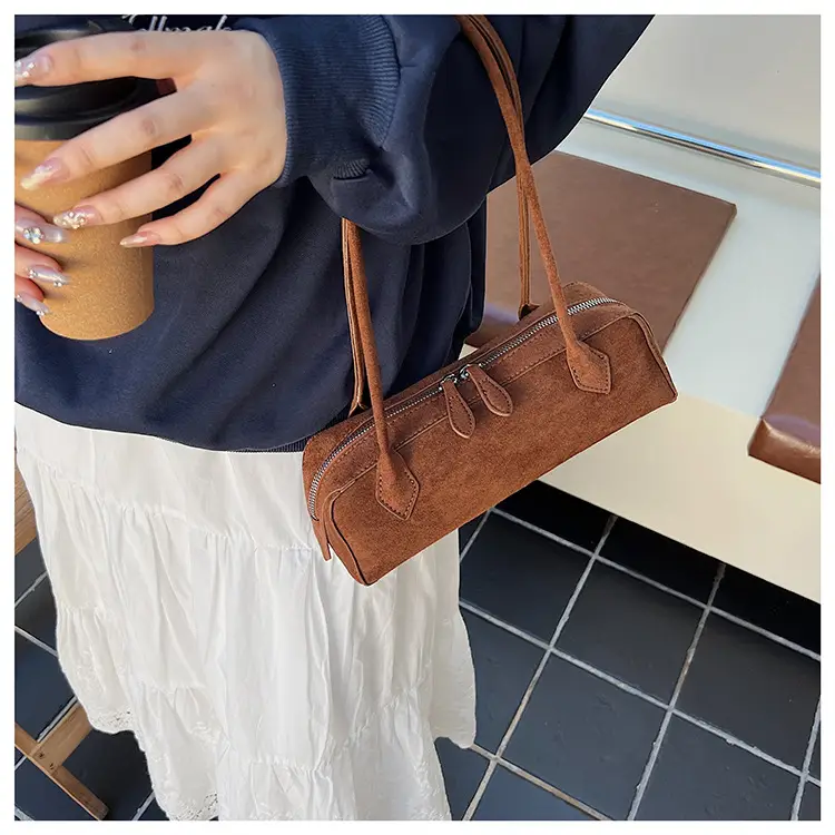 New Suede Shoulder Bag for Women Retro Commuter Design — feature 17