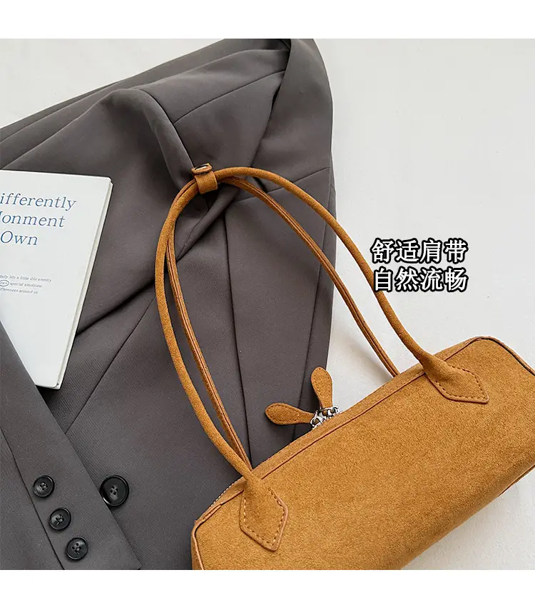 New Suede Shoulder Bag for Women Retro Commuter Design — feature 6
